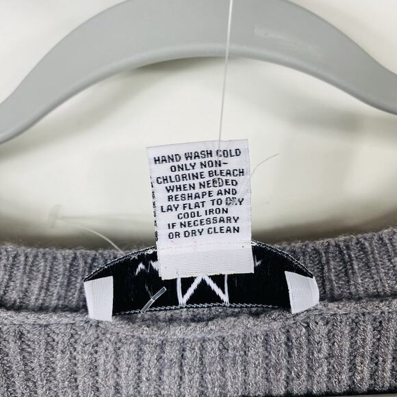 Magaschoni Plus Size 1X Lace Up Pullover Sweater Gray - Picture 4 of 4